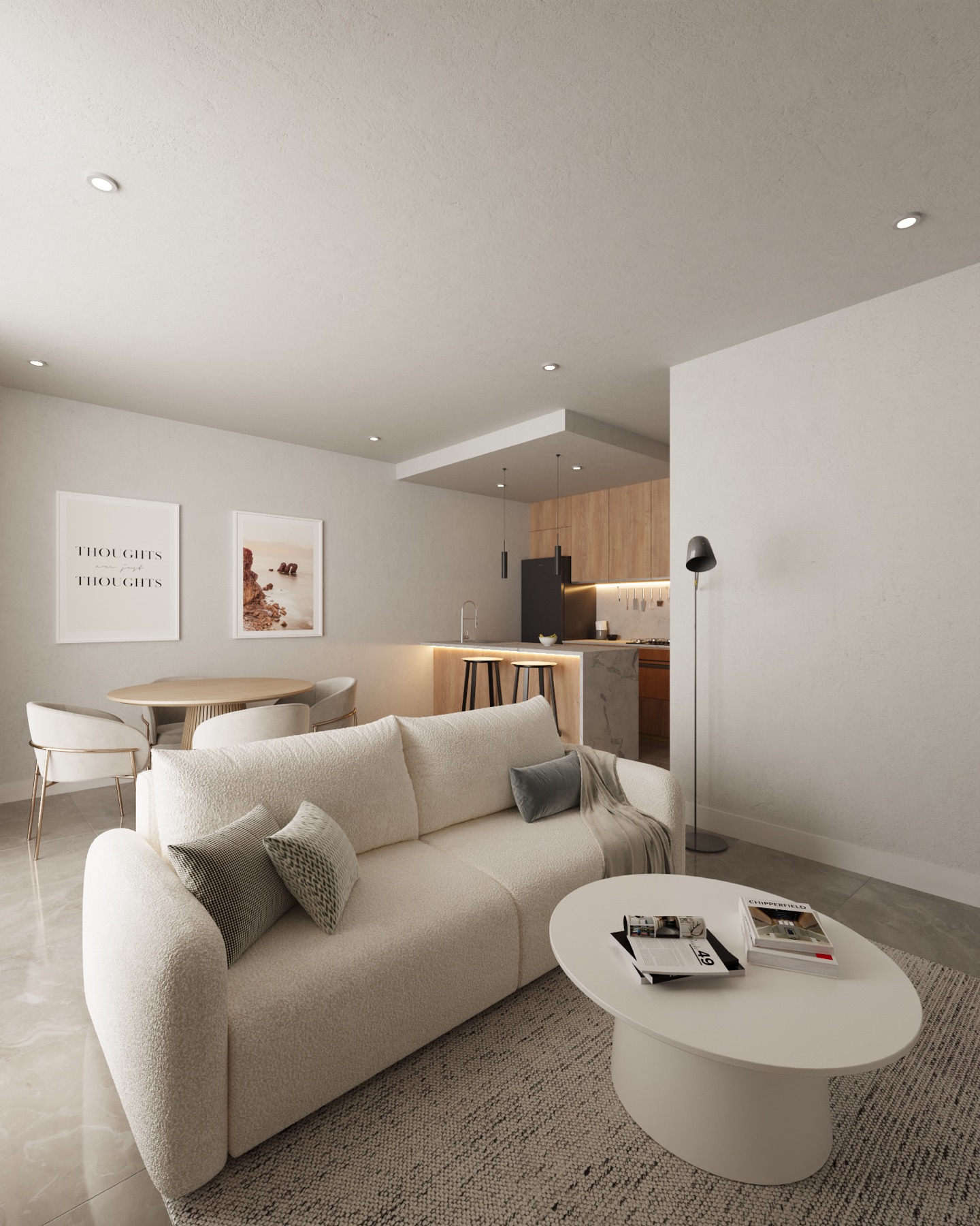 Detalle de interior de tres ambientes